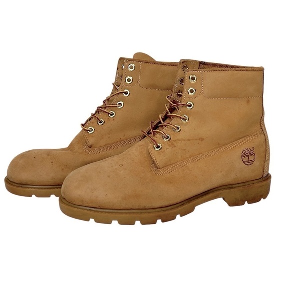 Timberland Men's Suede Leather Oil-Resistant Boots Camel Size-11 EUC